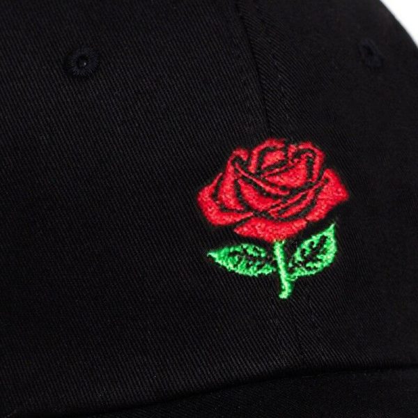 100 Cotton Rose embroidery dad hat black snapback dad cap female hats men women fashion Hip hop snapback golf cap hats new 2018 Japanstreet 1607884736