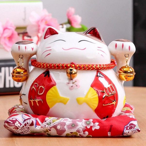 Maneki Neko Ceramic Lucky Cat Home Decor Porcelain Ornaments Business Gifts Fortune Cat Money Box Fengshui Craft Lucky Cat Japanstreet 1610293672