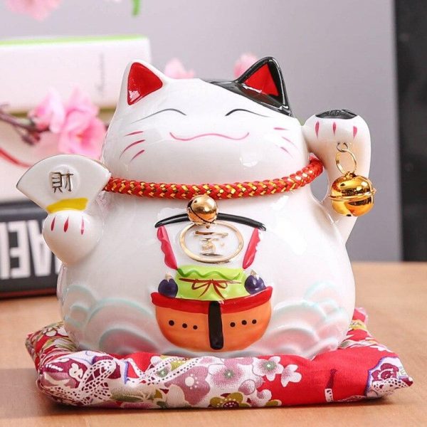 Maneki Neko Ceramic Lucky Cat Home Decor Porcelain Ornaments Business Gifts Fortune Cat Money Box Fengshui Craft Lucky Cat Japanstreet 1610293692