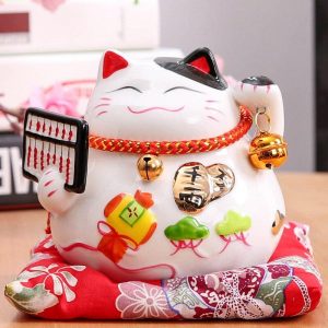 Maneki Neko Ceramic Lucky Cat Home Decor Porcelain Ornaments Business Gifts Fortune Cat Money Box Fengshui Craft Lucky Cat Japanstreet 1610293706