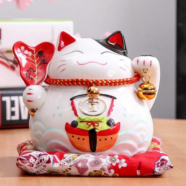 Maneki Neko Ceramic Lucky Cat Home Decor Porcelain Ornaments Business Gifts Fortune Cat Money Box Fengshui Craft Lucky Cat Japanstreet 1610293713
