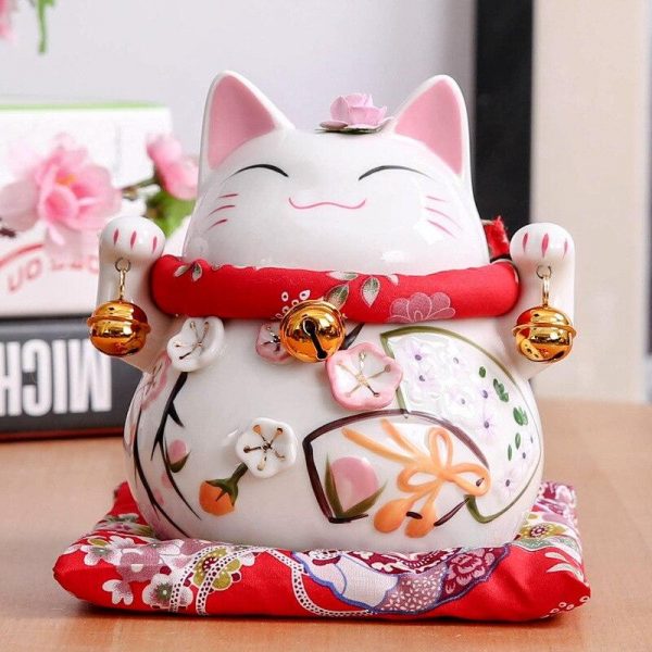 Maneki Neko Ceramic Lucky Cat Home Decor Porcelain Ornaments Business Gifts Fortune Cat Money Box Fengshui Craft Lucky Cat Japanstreet 1610293774