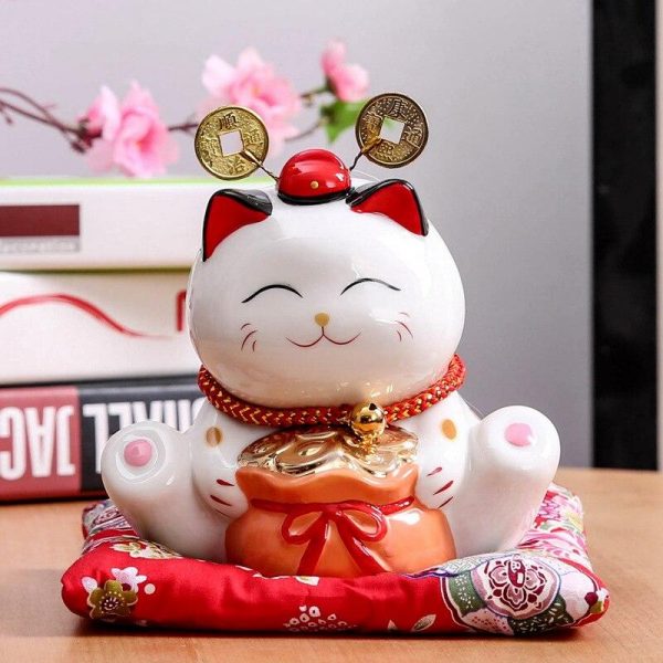 Maneki Neko Ceramic Lucky Cat Home Decor Porcelain Ornaments Business Gifts Fortune Cat Money Box Fengshui Craft Lucky Cat Japanstreet 1610293884