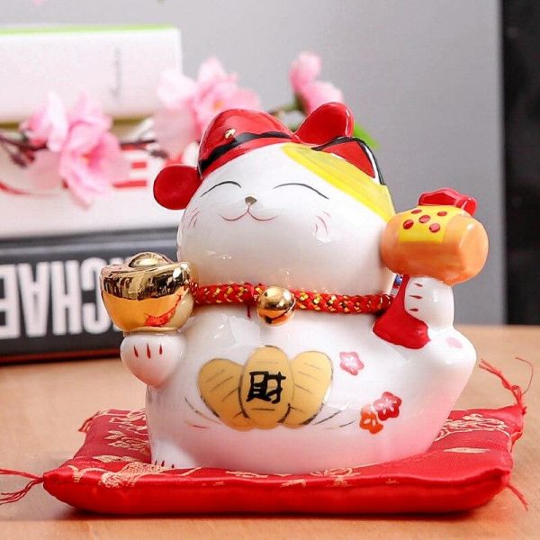 Maneki Neko Ceramic Lucky Cat Home Decor Porcelain Ornaments Business Gifts Fortune Cat Money Box Fengshui Craft Lucky Cat Japanstreet 1610293927