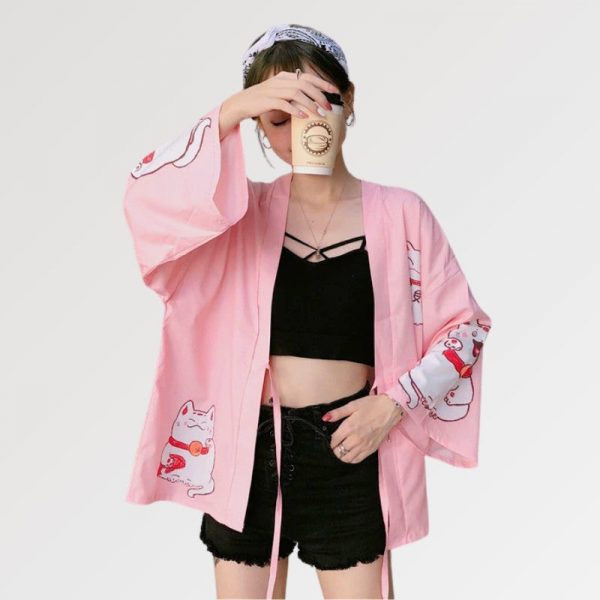 pink kimono cardigan 3