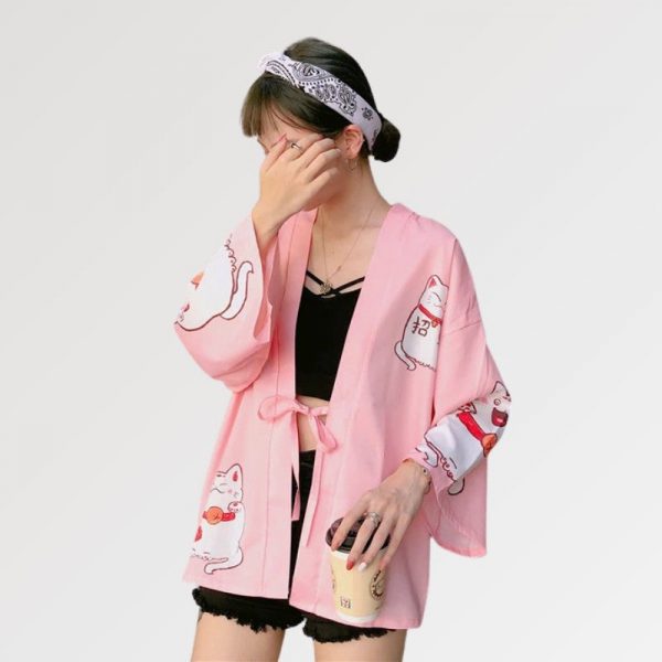 pink kimono cardigan 4